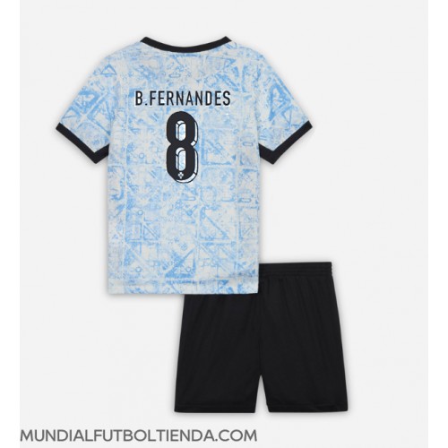 Camiseta Portugal Bruno Fernandes #8 Segunda Equipación Replica Eurocopa 2024 para niños mangas cortas (+ Pantalones cortos)